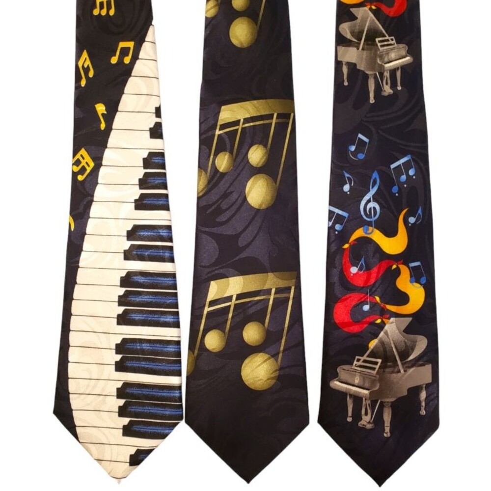 Piano Keys Music Notes Ties #119 - Lot of 3 Novelty Neckties NWT Clearance Sale
